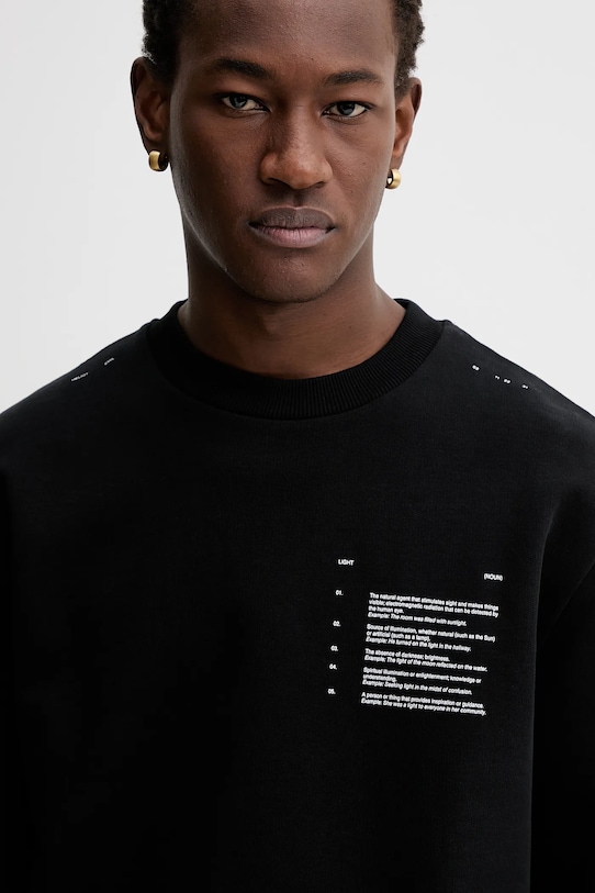 Heliot Emil bluza bawełniana czarny AW25.M.08.086.BLK01