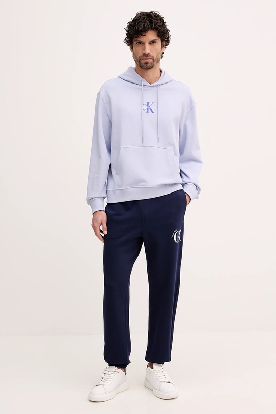 Calvin Klein Jeans bluza bawełniana LV04RD243G niebieski AW25