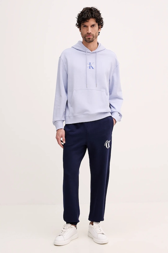 Calvin Klein Jeans bluza bawełniana LV04RD243G niebieski AW25