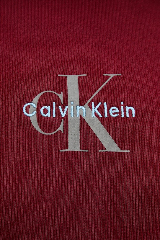 Bavlněná mikina Calvin Klein Jeans LV04RD243G burgundské