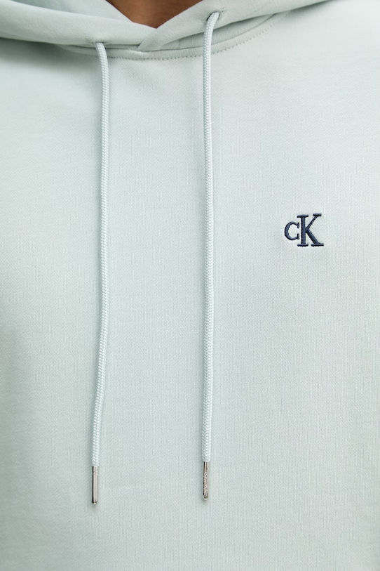 Calvin Klein Jeans bluza z kapturem męska bawełniana LV04RC297G turkusowy