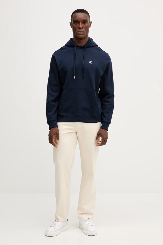 Памучен суичър Calvin Klein Jeans LV04RC297G тъмносин AW25