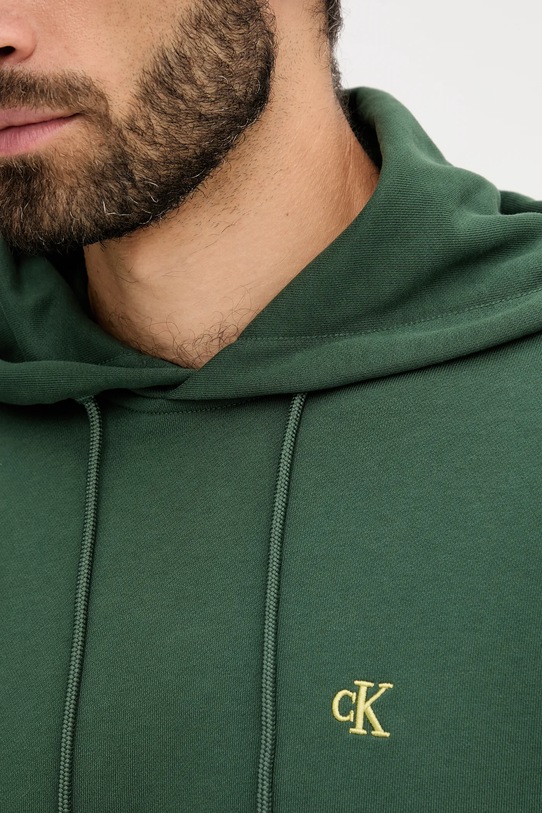 Pamučna dukserica Calvin Klein Jeans zelena LV04RC297G