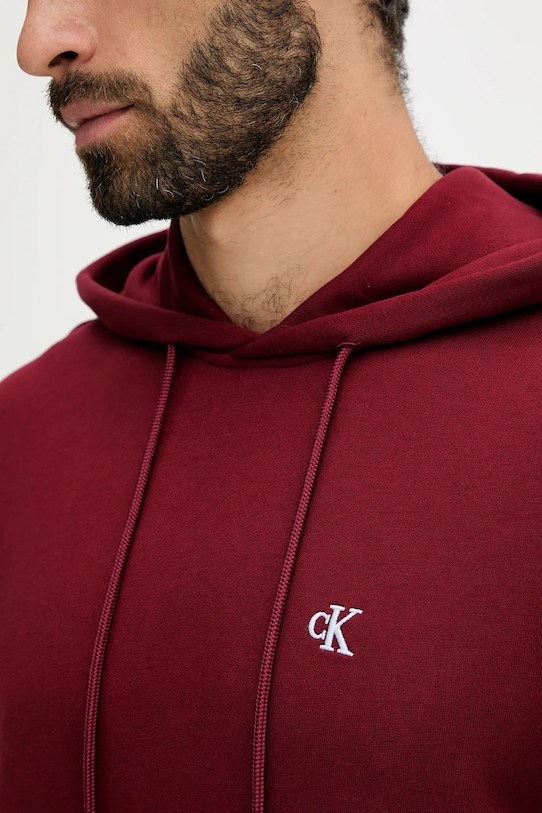 Pamučna dukserica Calvin Klein Jeans bordo LV04RC297G