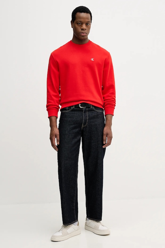 Pamučna dukserica Calvin Klein Jeans LV04RC296G crvena NC25