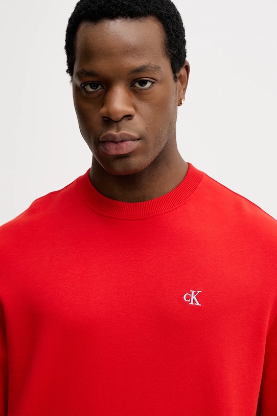 Pamučna dukserica Calvin Klein Jeans crvena LV04RC296G