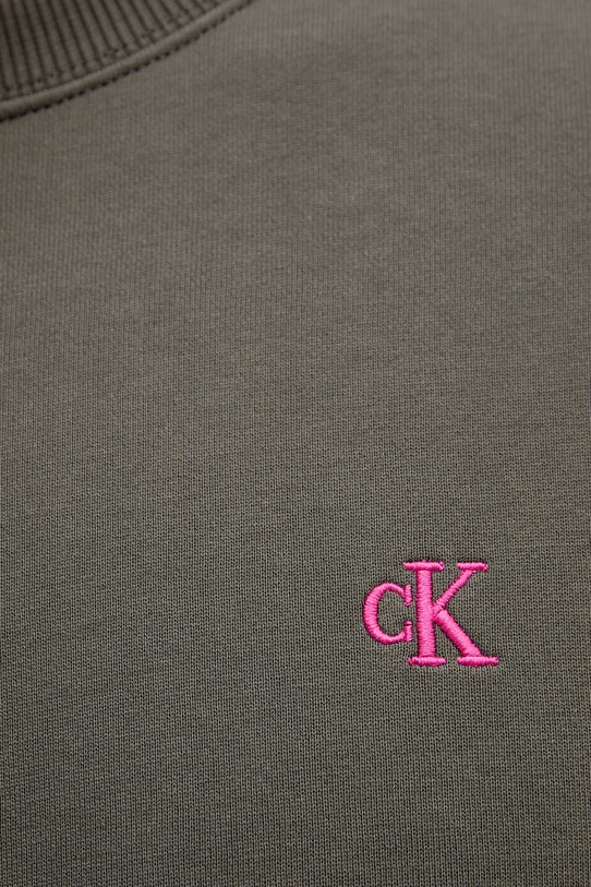 Pamučna dukserica Calvin Klein Jeans zelena LV04RC296G