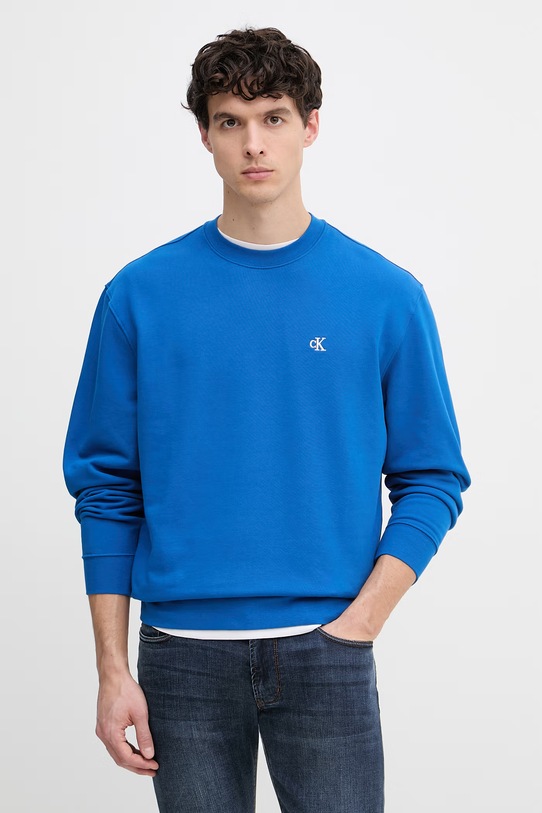 Calvin Klein Jeans dukserica za muškarce od pamuka plava LV04RC296G