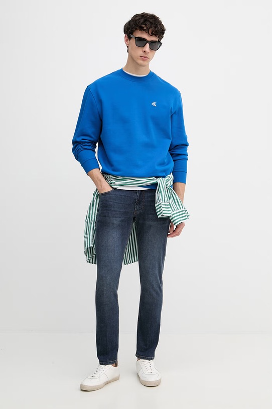 Calvin Klein Jeans dukserica za muškarce od pamuka LV04RC296G plava SS26