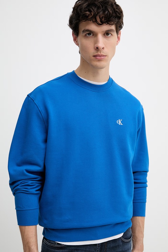 Calvin Klein Jeans dukserica za muškarce od pamuka plava LV04RC296G