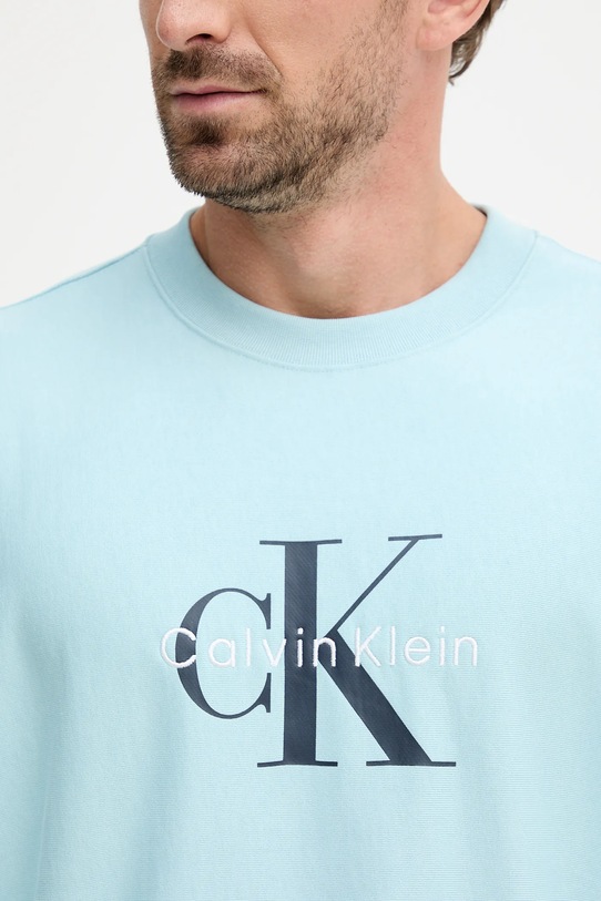 Mikina Calvin Klein Jeans LV04RD234G tyrkysová