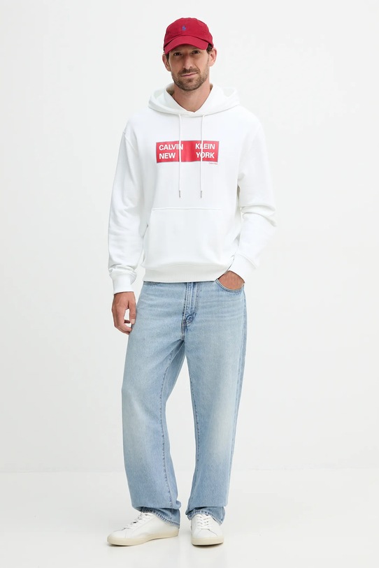 Pamučna dukserica Calvin Klein Jeans LV04RD259G bijela AW25