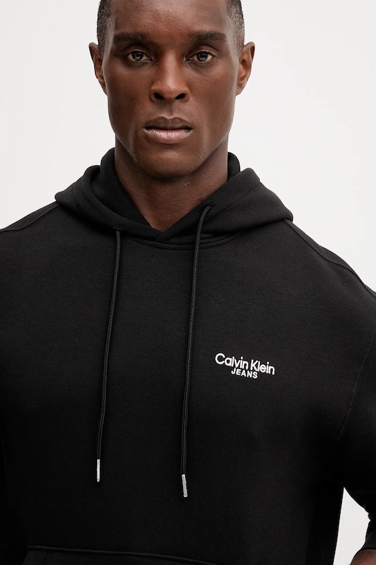 Βαμβακερή μπλούζα Calvin Klein Jeans μαύρο LV04RD002G