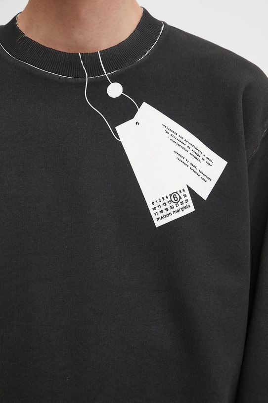 Памучен суичър MM6 Maison Margiela черен SH2GU0023.M25024.101