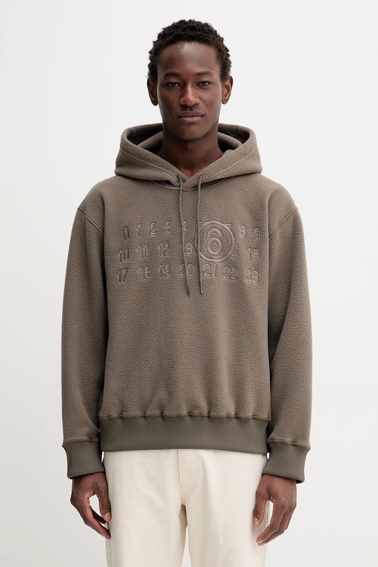 MM6 Maison Margiela bluza polarowa aplikacja brązowy SH0GU0028.M20126.809