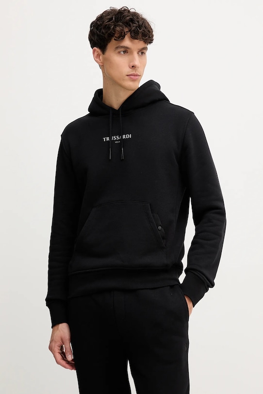 Trussardi hanorac de bumbac print negru G8108000056N