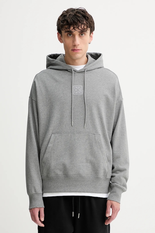 Mikina Calvin Klein s kapucí šedá LV14LD225G