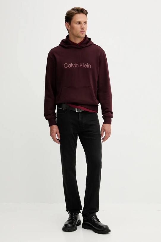 Βαμβακερή μπλούζα Calvin Klein LV14LD231G μπορντό AW25