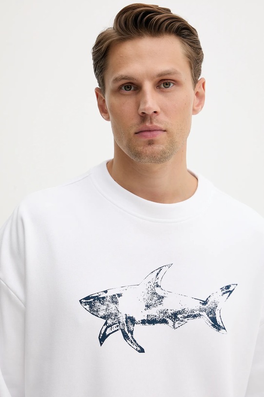 Bombažen pulover Paul&Shark Knitwear bela 15311848