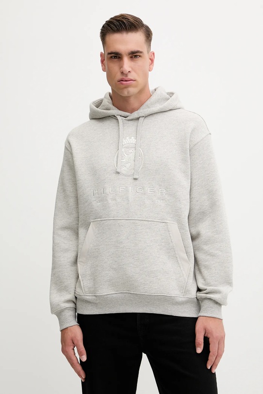 Mikina Tommy Hilfiger melanž sivá MW0MW40046