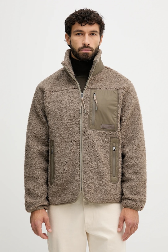 Tommy Hilfiger hanorac fleece uni maro MW0MW40420