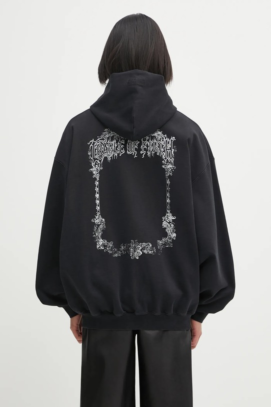 Ρούχα Βαμβακερή μπλούζα VETEMENTS Cof Butterfly Oversized Zip-Up UCF76ZU800B μαύρο