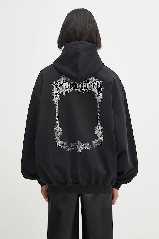 Oblečení Bavlněná mikina VETEMENTS Cof Butterfly Oversized Zip-Up UCF76ZU800B černá