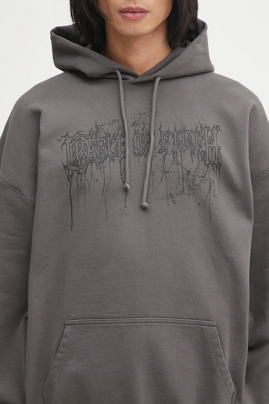 Mikina VETEMENTS Cof Dripping Logo Oversized šedá UCF76HD400M