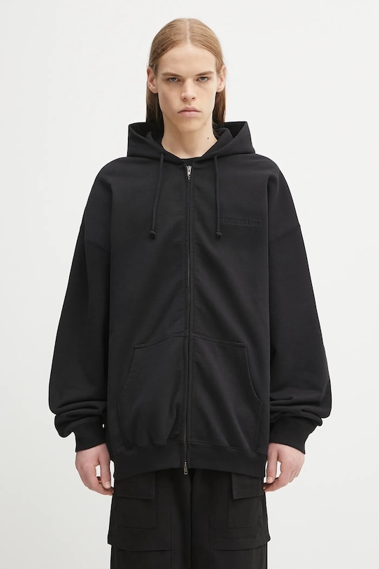 VETEMENTS bluza Logo Oversized Zip-Up pozostałe czarny UH76ZU100B