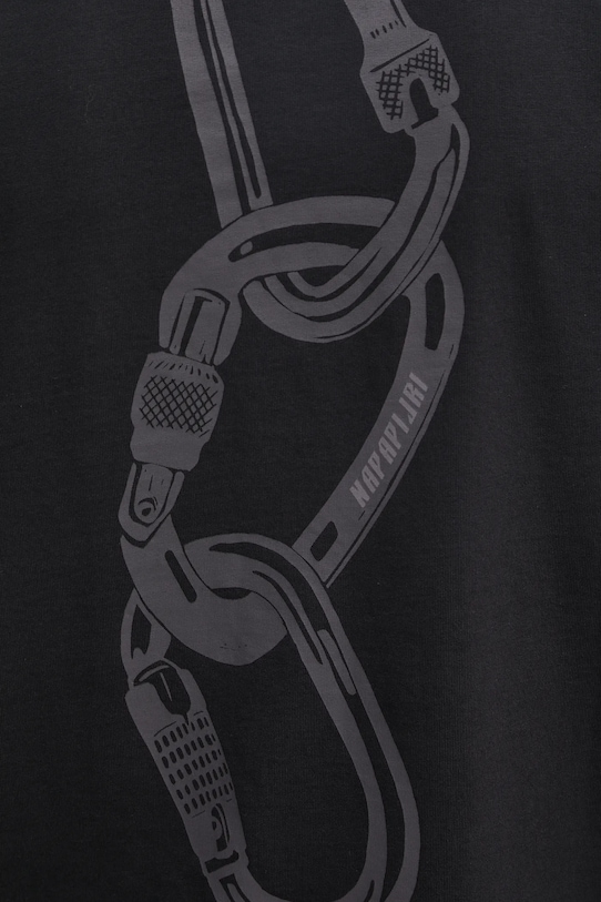 Бавовняний лонгслів Napapijri S-Coldirai чорний NP0A88YC9411