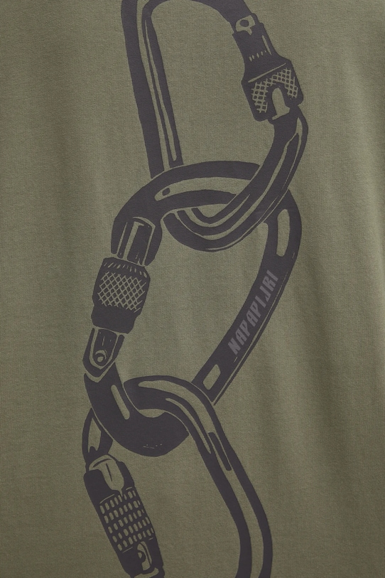 Βαμβακερή μπλούζα με μακριά μανίκια Napapijri S-Coldirai πράσινο NP0A88YCG0A1