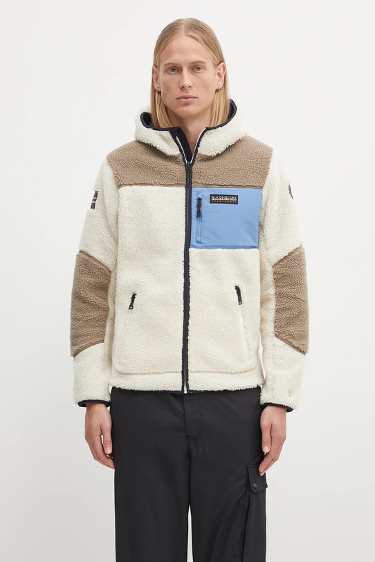 Flis pulover Napapijri Yupik S kapuco bež NP0A4GNSMQZ1