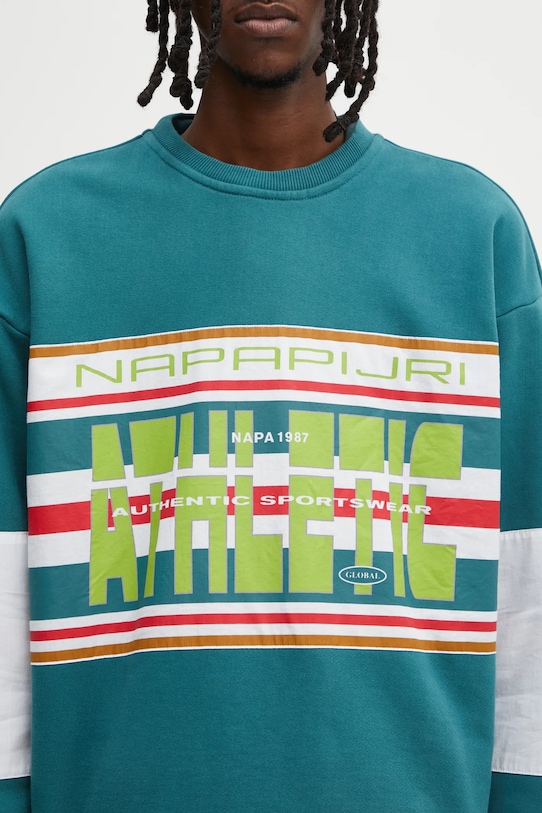Napapijri bluza bawełniana Napapijri x Martine Rose turkusowy NP0A4I4ZG2A1