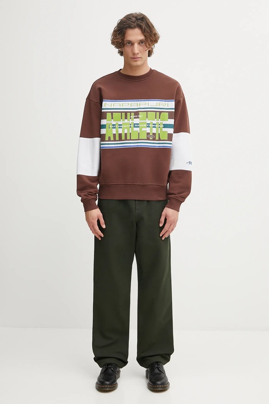 Napapijri bluza bawełniana x Martine Rose NP0A4I4ZWT11 brązowy