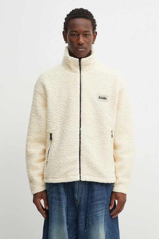 Pulover z dodatkom volne Napapijri Napapijri x Martine Rose Našitek bež NP0A4IG7N1A1