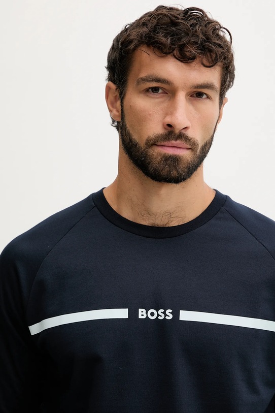 Βαμβακερό φούτερ BOSS σκούρο μπλε 50550560