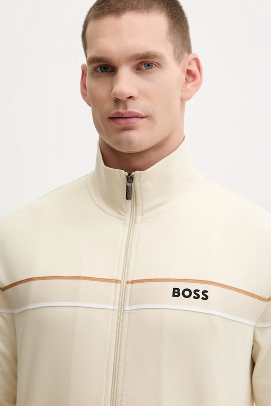 Хлопковая кофта BOSS бежевый 50550612