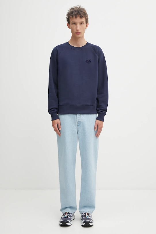 Filling Pieces bluza bawełniana Embroidered Knot 422530500143 granatowy