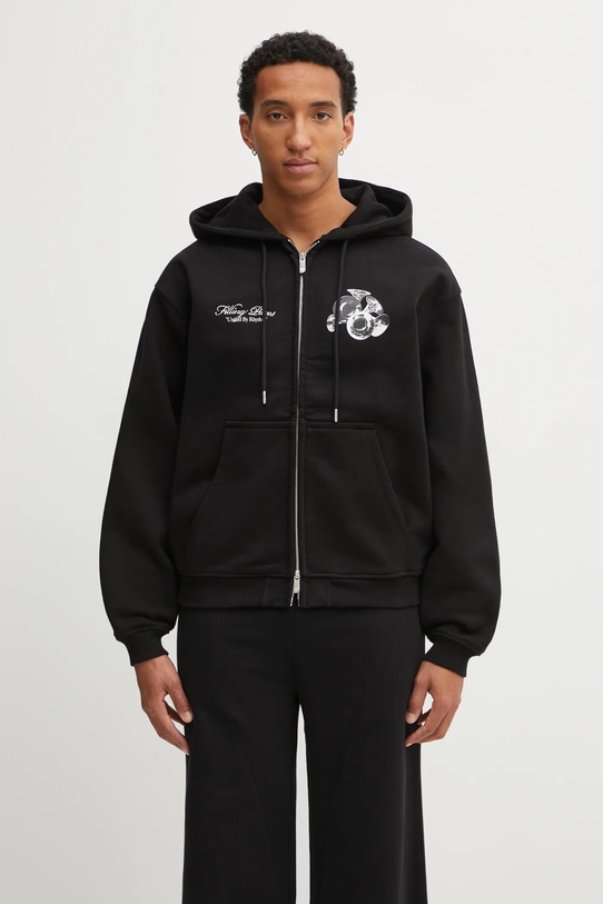 Дрехи Памучен суичър Filling Pieces Zip Hoodie Bouquet 422533501122 черен