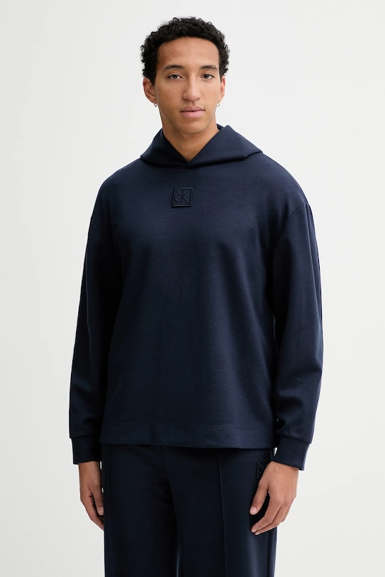 Calvin Klein bluza z dodatkiem wełny z kapturem granatowy LV04LD211G