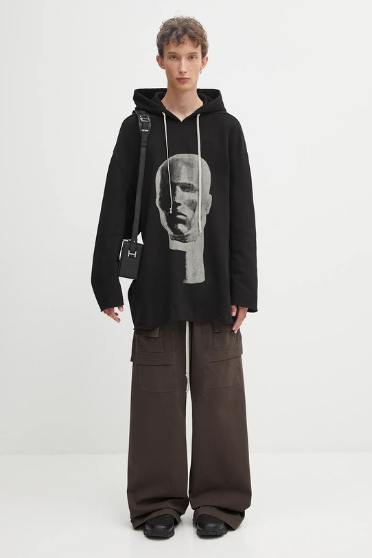 Rick Owens DRKSHDW bluza bawełniana Peter DU02E7280.FEP1P czarny
