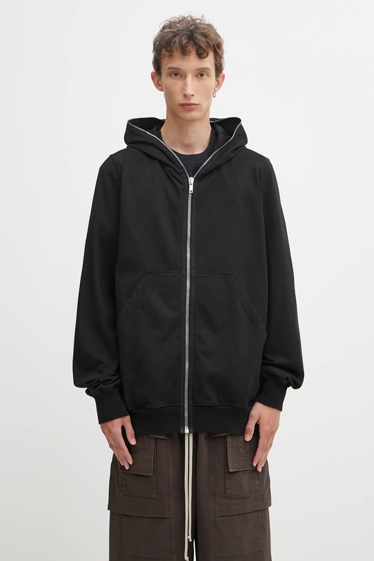 Памучен суичър Rick Owens DRKSHDW Jumbo Gimp изчистен черен DU02E7283.RIG