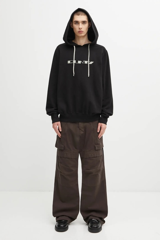 Rick Owens DRKSHDW hanorac de bumbac Oversized DU02E7262.FEP2P negru
