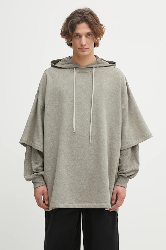 Rick Owens DRKSHDW felpa Tommy Hustler semplice grigio DU02E7271.FGMJGM
