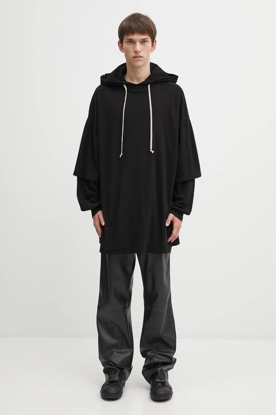 Rick Owens DRKSHDW bluza bawełniana Tommy Hustler DU02E7271.JDB czarny