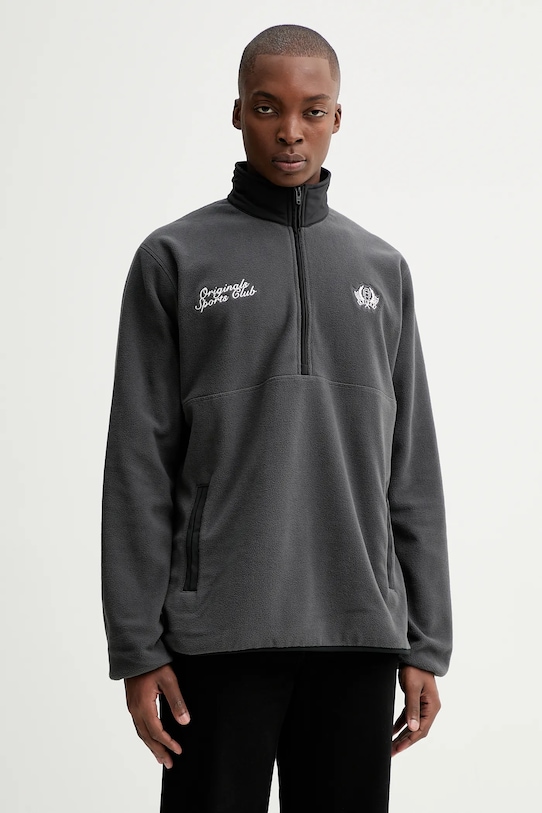 adidas Originals bluza polarowa Varsity Regular bez kaptura szary JX8191