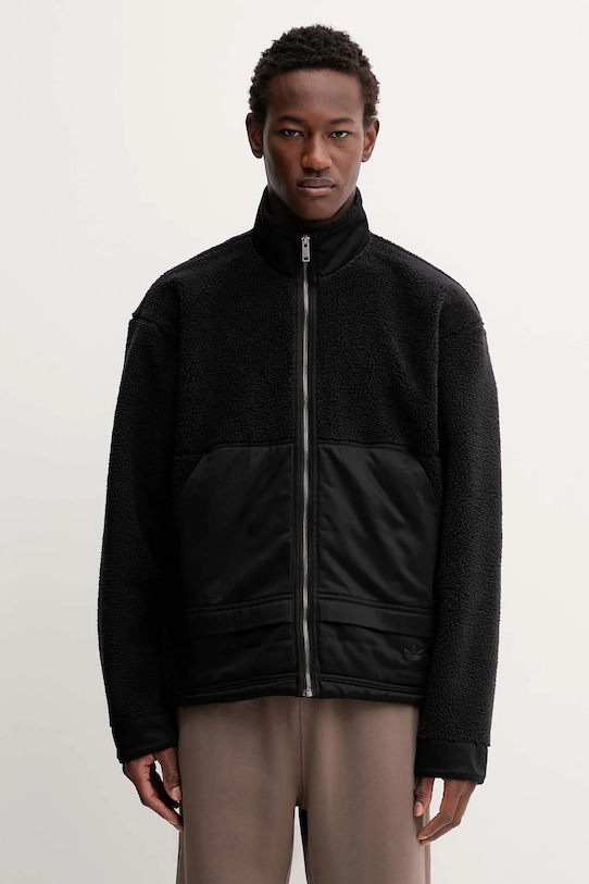 adidas Originals bluza polarowa Premium Essentials bez kaptura czarny JY2639