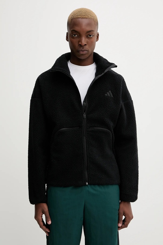 Fleecová mikina adidas City Tech bez kapuce černá KB1197