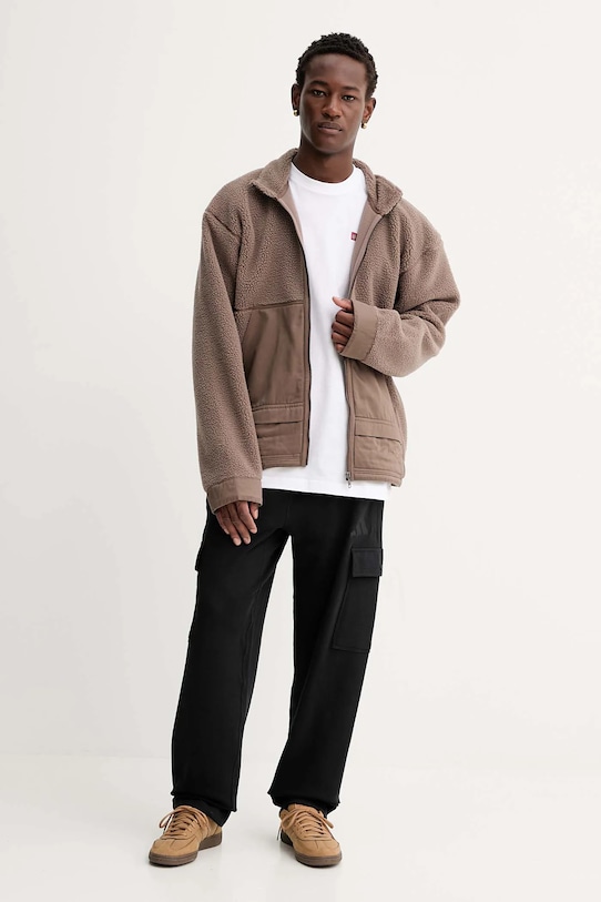 adidas Originals gyapjú pulóver Premium Essentials JW3510 barna AW25