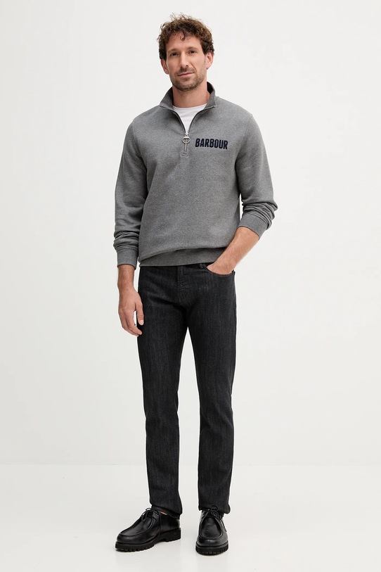Barbour bluza bawełniana MOL0640 szary AW25